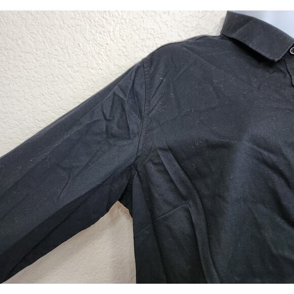 Port Authority Black Button Up Collard Long Sleeves Large Lightweight Soft - Picture 2 of 5